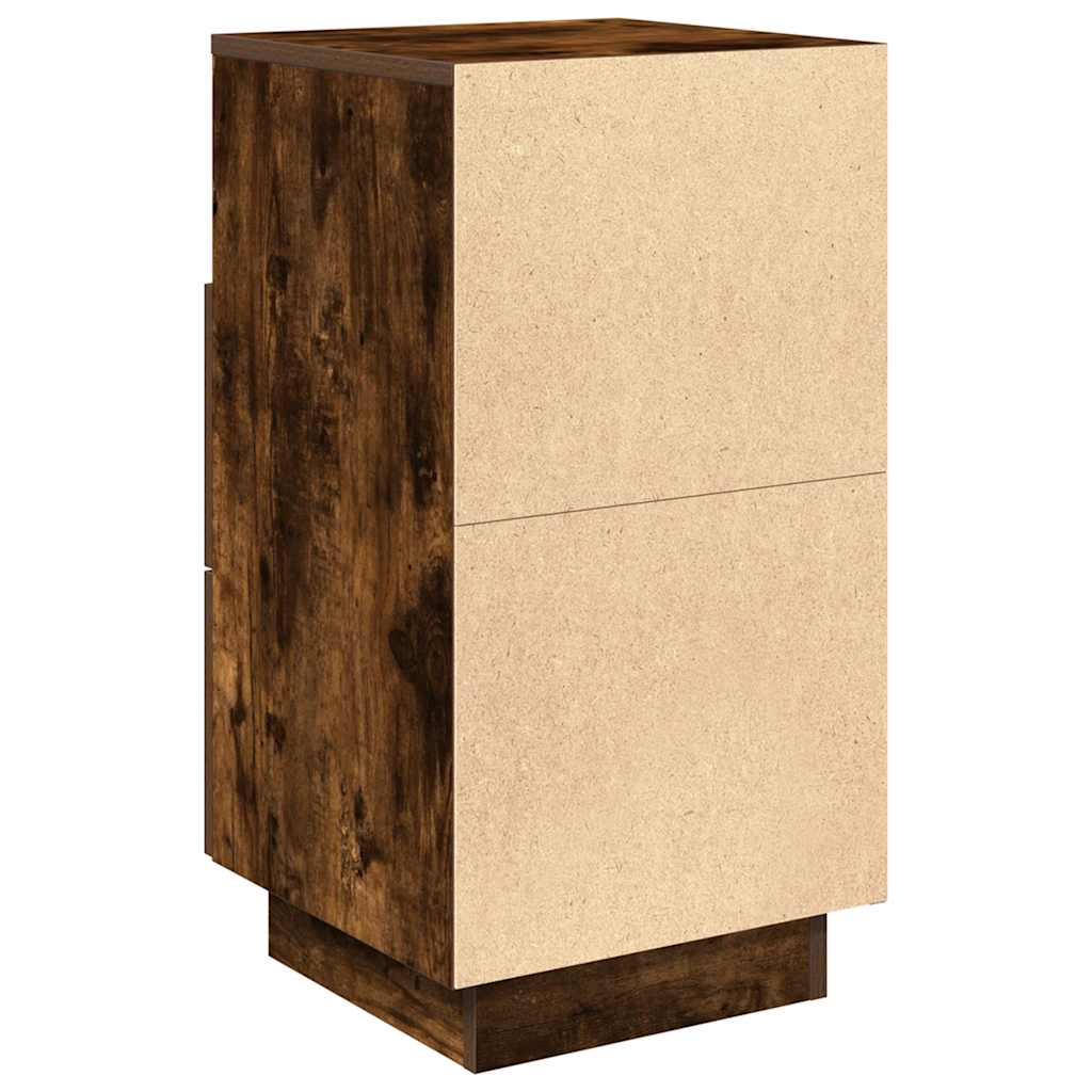 Comodino con 2 Cassetti Rovere Fumo 36x36x68 cm