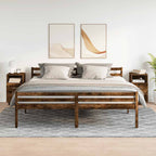 Comodini 2 pz con 2 Cassetti Rovere Fumo 36x36x68 cm