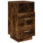 Comodini 2 pz con 2 Cassetti Rovere Fumo 36x36x68 cm
