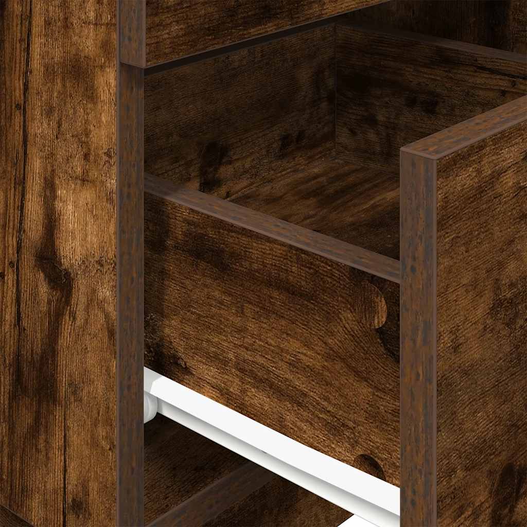 Comodini 2 pz con 2 Cassetti Rovere Fumo 36x36x68 cm