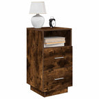 Comodini 2 pz con 2 Cassetti Rovere Fumo 36x36x68 cm