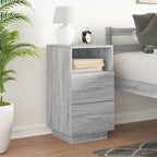 Comodino con 2 Cassetti Grigio Sonoma 36x36x68 cm