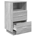Comodino con 2 Cassetti Grigio Sonoma 36x36x68 cm