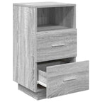 Comodini 2 pz con 2 Cassetti Grigio Sonoma 36x36x68 cm
