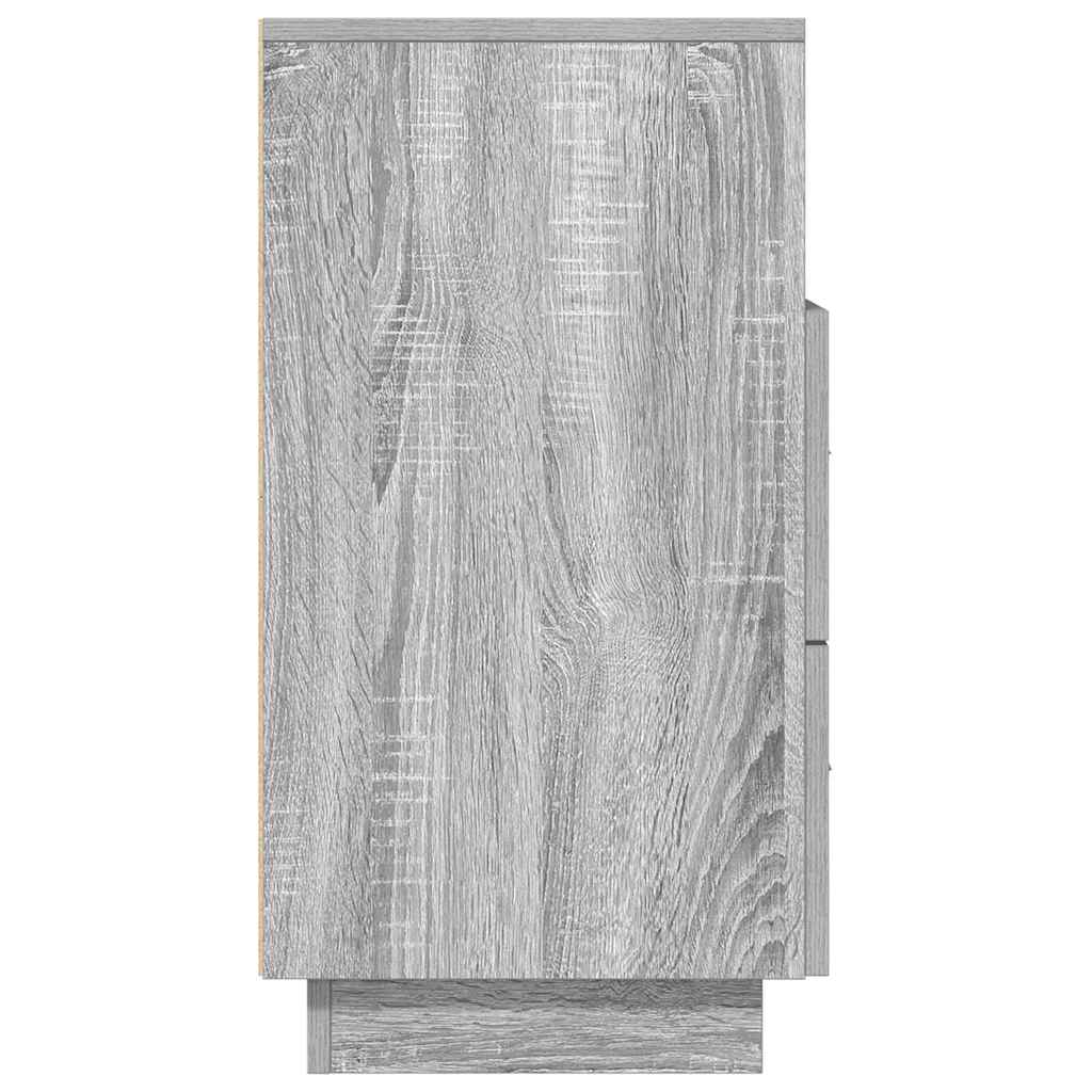 Comodini 2 pz con 2 Cassetti Grigio Sonoma 36x36x68 cm