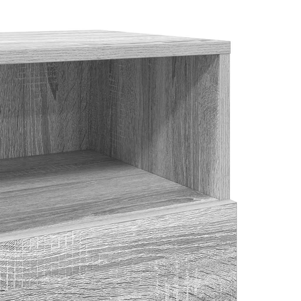 Comodini 2 pz con 2 Cassetti Grigio Sonoma 36x36x68 cm