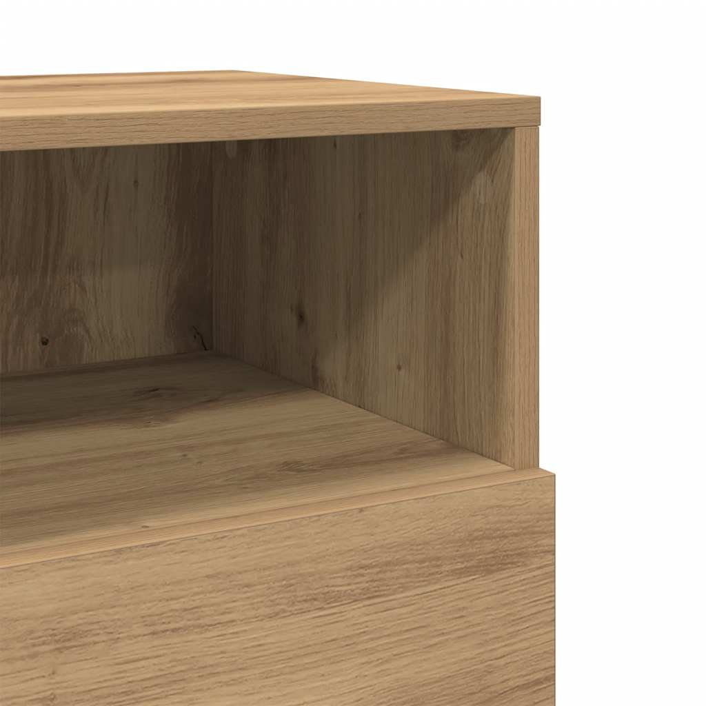 Comodino con 2 Cassetti Rovere Artigianale 36x36x68 cm