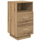 Comodini 2 pz con 2 Cassetti Rovere Artigianale 36x36x68 cm