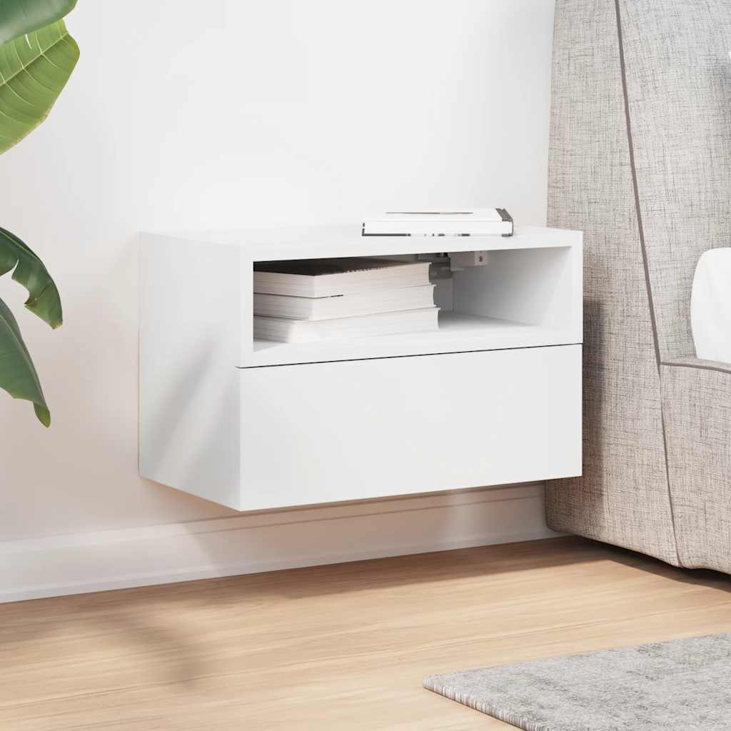 Comodino a Parete Bianco 45x26x28,5 cm