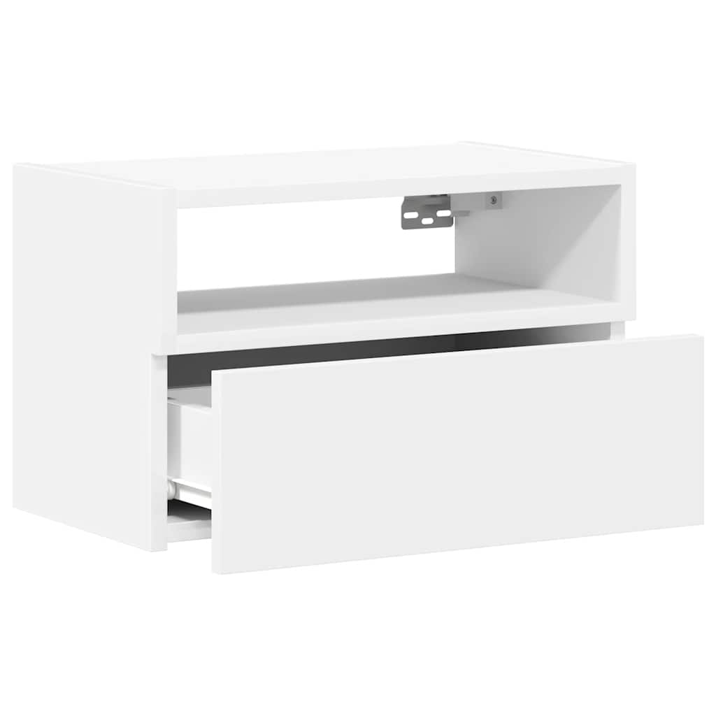 Comodino a Parete Bianco 45x26x28,5 cm