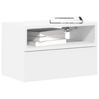 Comodino a Parete Bianco 45x26x28,5 cm