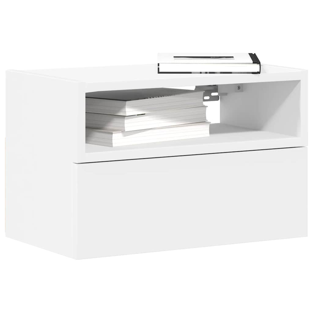 Comodino a Parete Bianco 45x26x28,5 cm