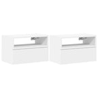 Comodini a Muro 2 pz Bianchi 45x26x28,5 cm