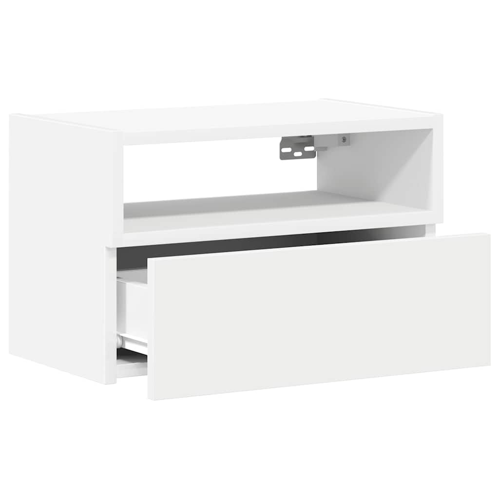 Comodini a Muro 2 pz Bianchi 45x26x28,5 cm