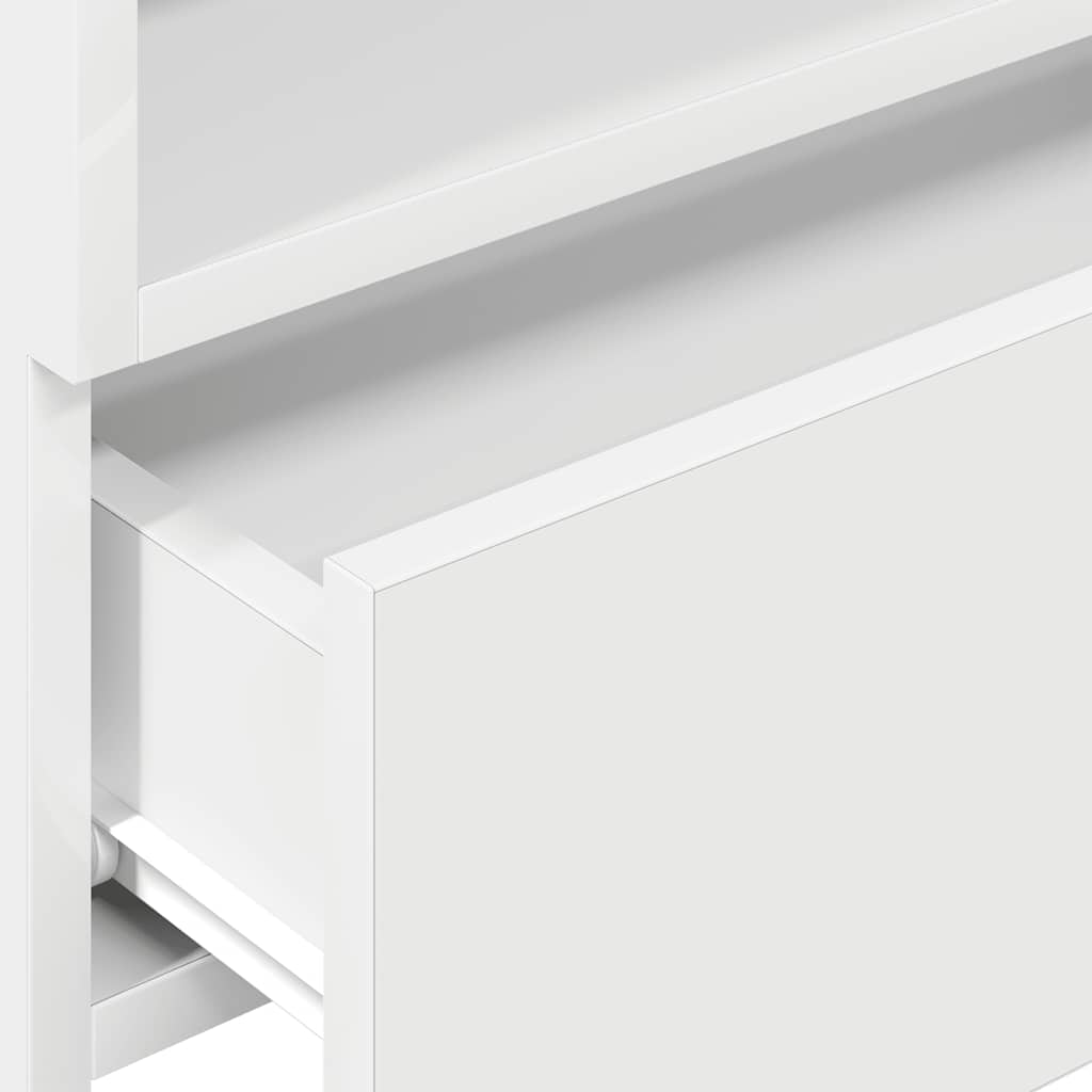 Comodini a Muro 2 pz Bianchi 45x26x28,5 cm