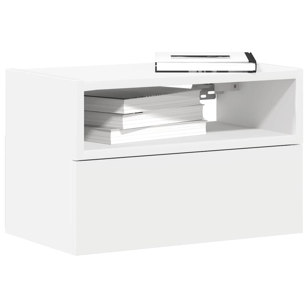 Comodini a Muro 2 pz Bianchi 45x26x28,5 cm
