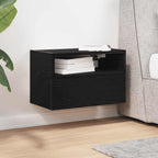Comodino a Muro Nero 45x26x28,5 cm