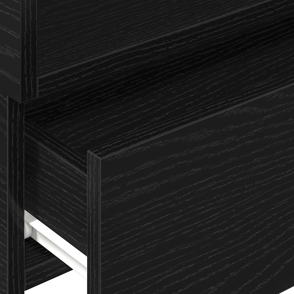 Comodino a Muro Nero 45x26x28,5 cm