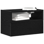 Comodino a Muro Nero 45x26x28,5 cm