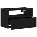 Comodini a Muro 2 pz Nero 45x26x28,5 cm