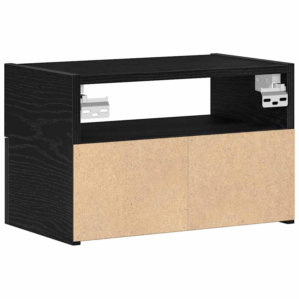 Comodini a Muro 2 pz Nero 45x26x28,5 cm