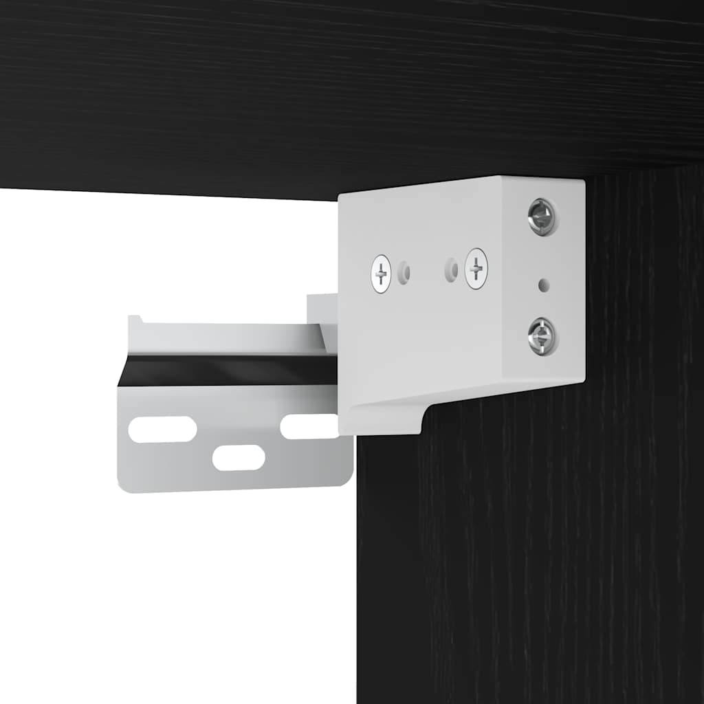 Comodini a Muro 2 pz Nero 45x26x28,5 cm