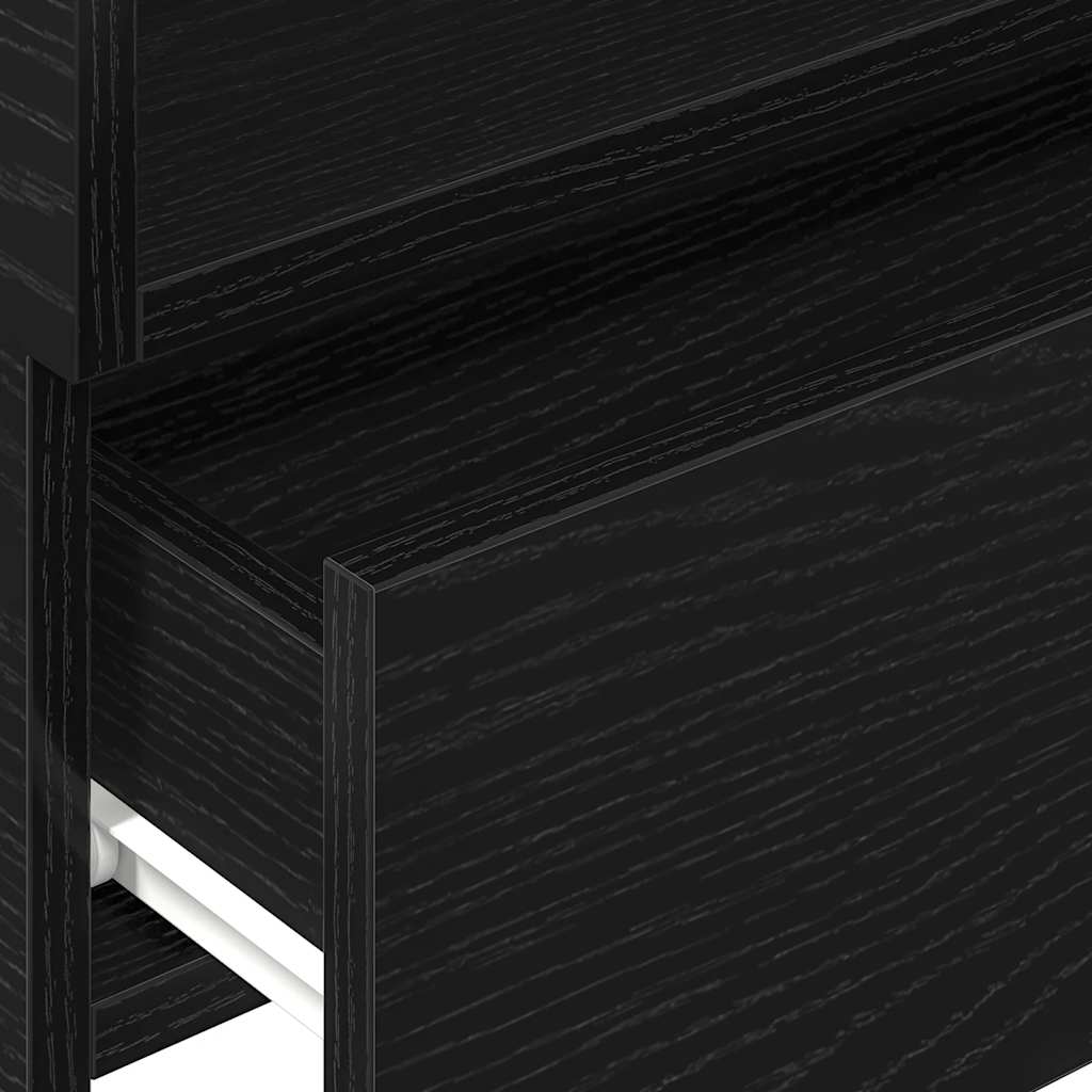 Comodini a Muro 2 pz Nero 45x26x28,5 cm
