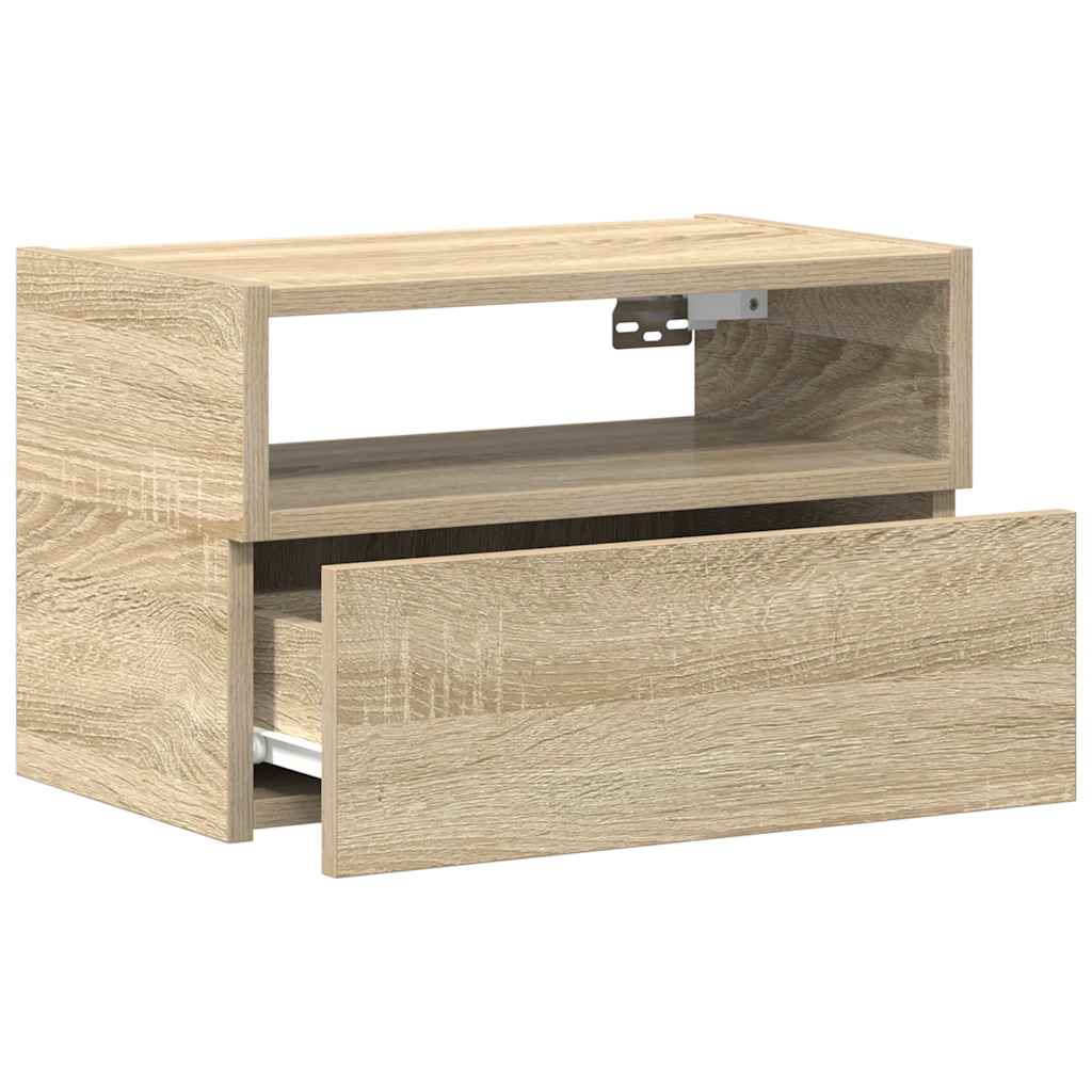 Comodino a Muro Rovere Sonoma 45x26x28,5 cm