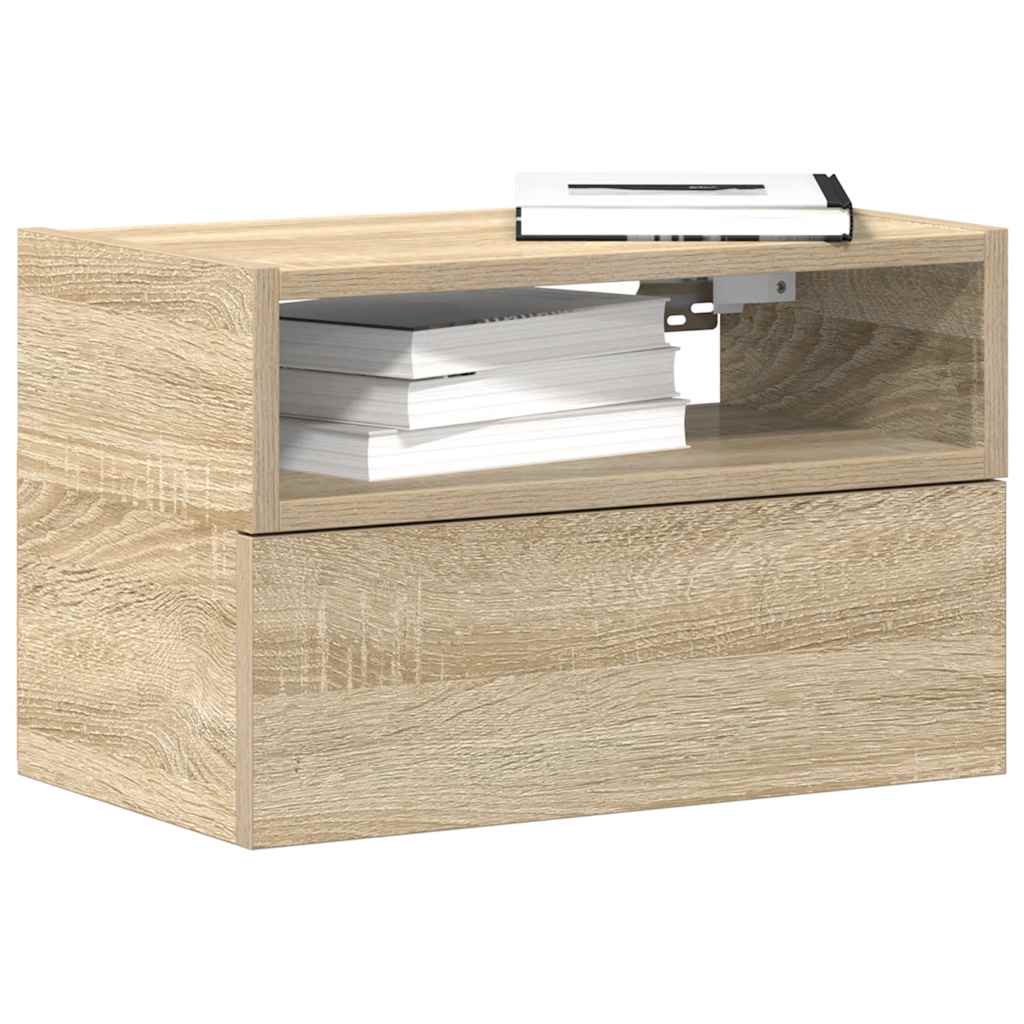 Comodino a Muro Rovere Sonoma 45x26x28,5 cm