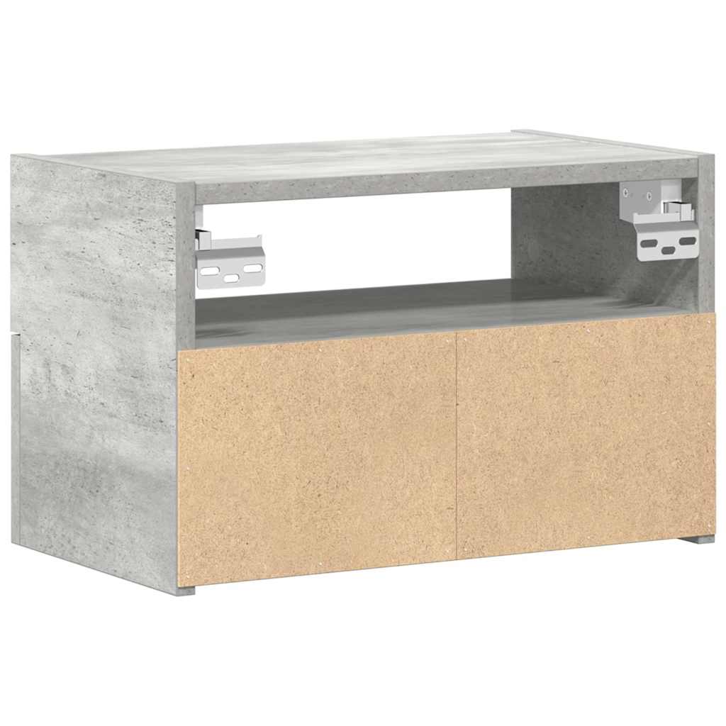 Comodino a Muro Grigio Cemento 45x26x28,5 cm