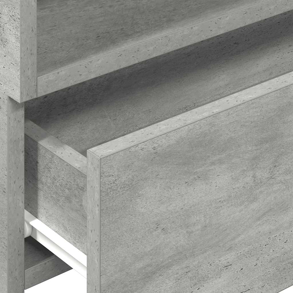 Comodino a Muro Grigio Cemento 45x26x28,5 cm