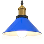 Lampada a Sospensione Regolabile E27 Blu Scuro Ø22 cm Metallo
