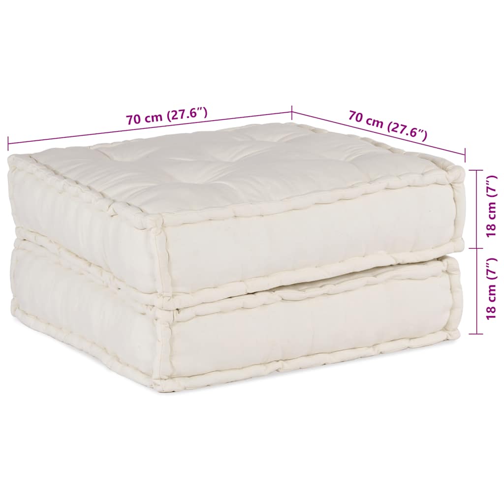 Divano Componibile Crema 70x70x36 in Tessuto