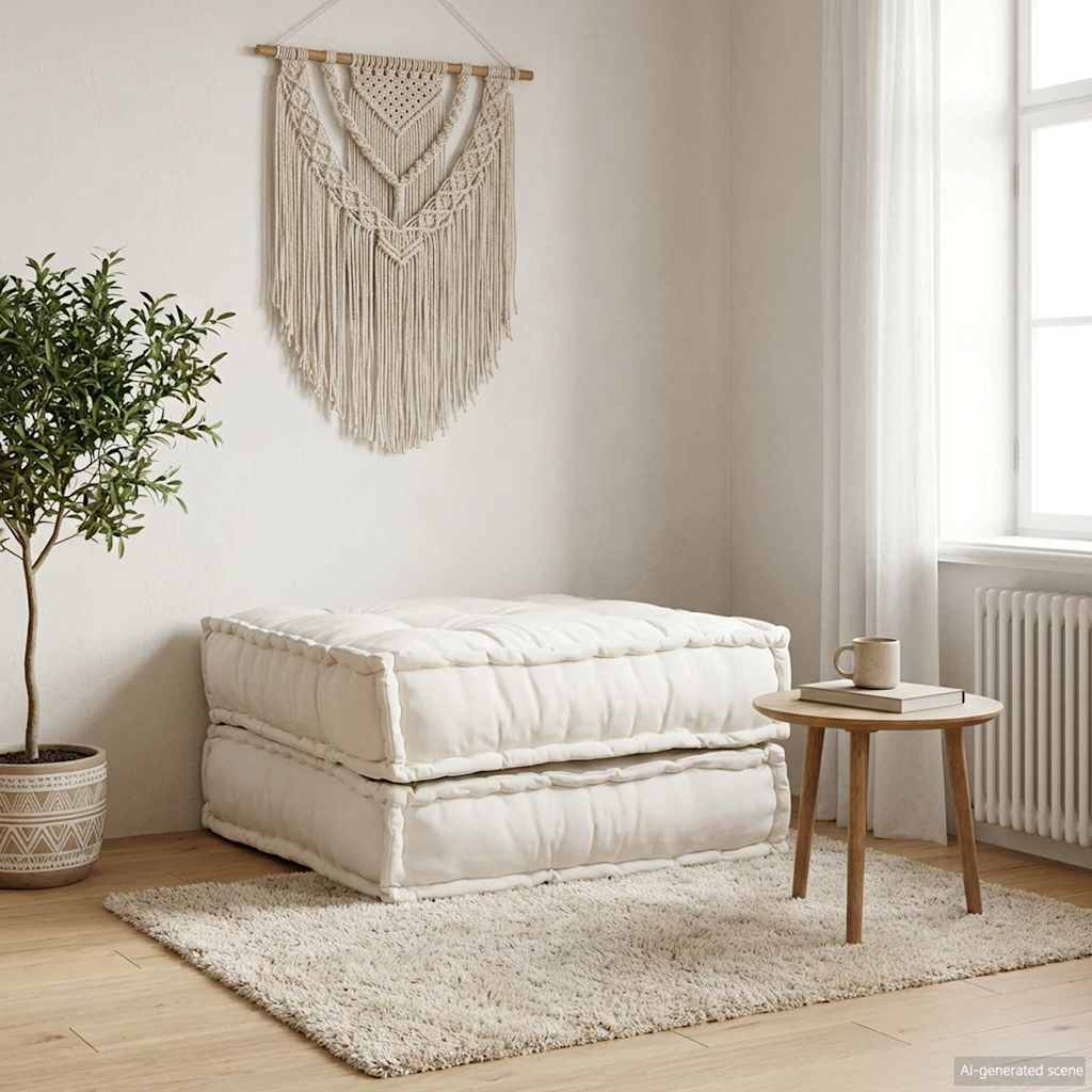 Divano Componibile Crema 70x70x36 in Tessuto