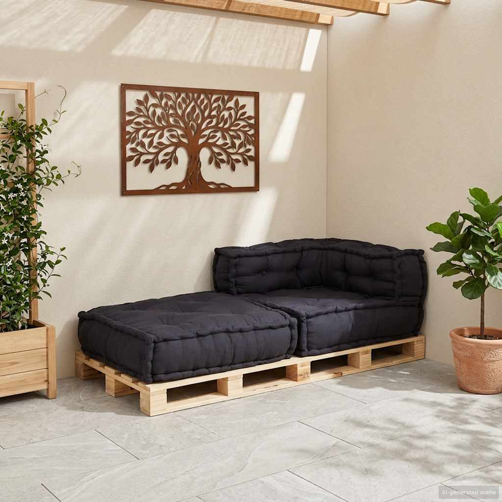 Divano Componibile Antracite 70x70x54 in Tessuto