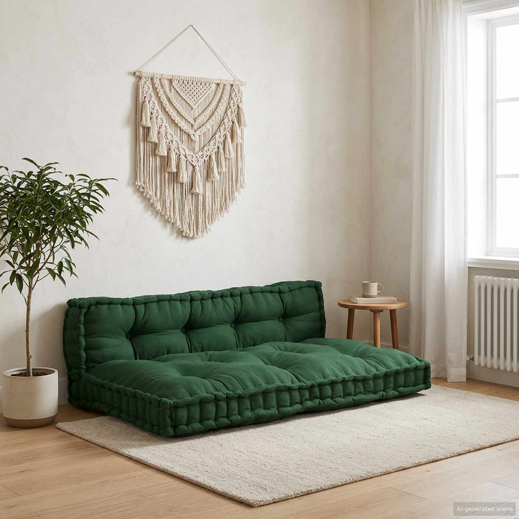 Cuscino per Divano Pallet 2 pcs Verde 120 x 80 x 38 cm Tessuto