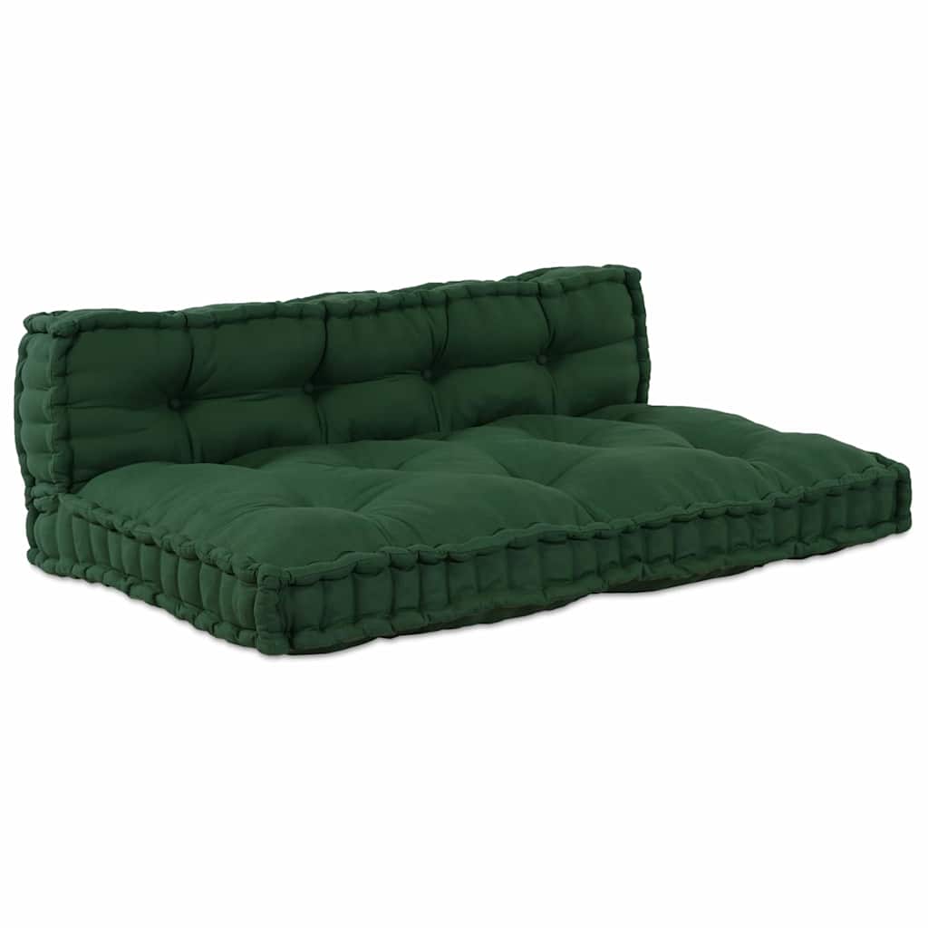 Cuscino per Divano Pallet 2 pcs Verde 120 x 80 x 38 cm Tessuto