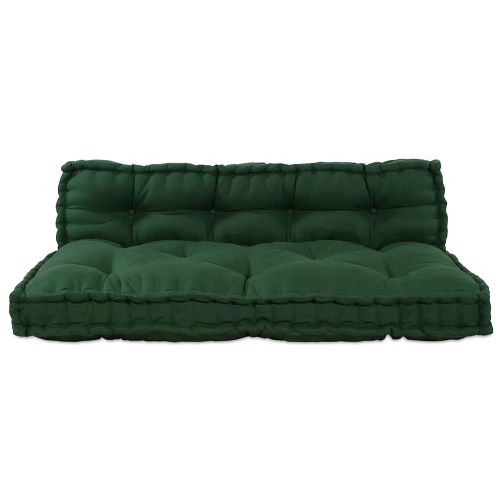 Cuscino per Divano Pallet 2 pcs Verde 120 x 80 x 38 cm Tessuto