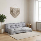 Cuscino per Divano Pallet 2 pcs Grigio 120 x 80 x 38 cm Tessuto