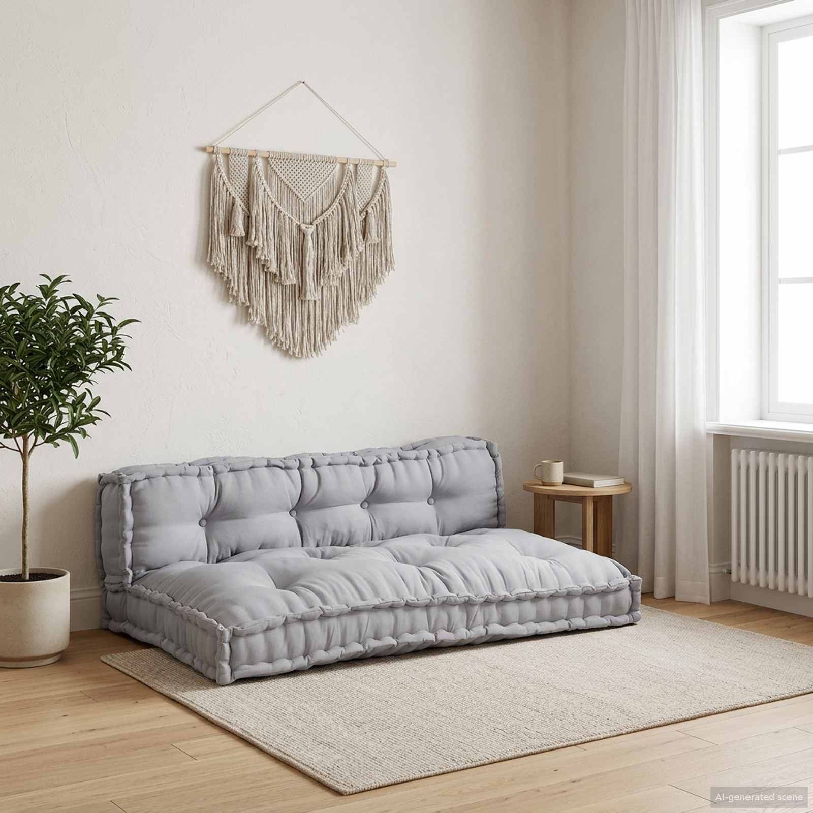 Cuscino per Divano Pallet 2 pcs Grigio 120 x 80 x 38 cm Tessuto