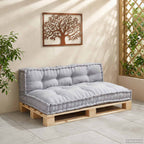 Cuscino per Divano Pallet 2 pcs Grigio 120 x 80 x 38 cm Tessuto