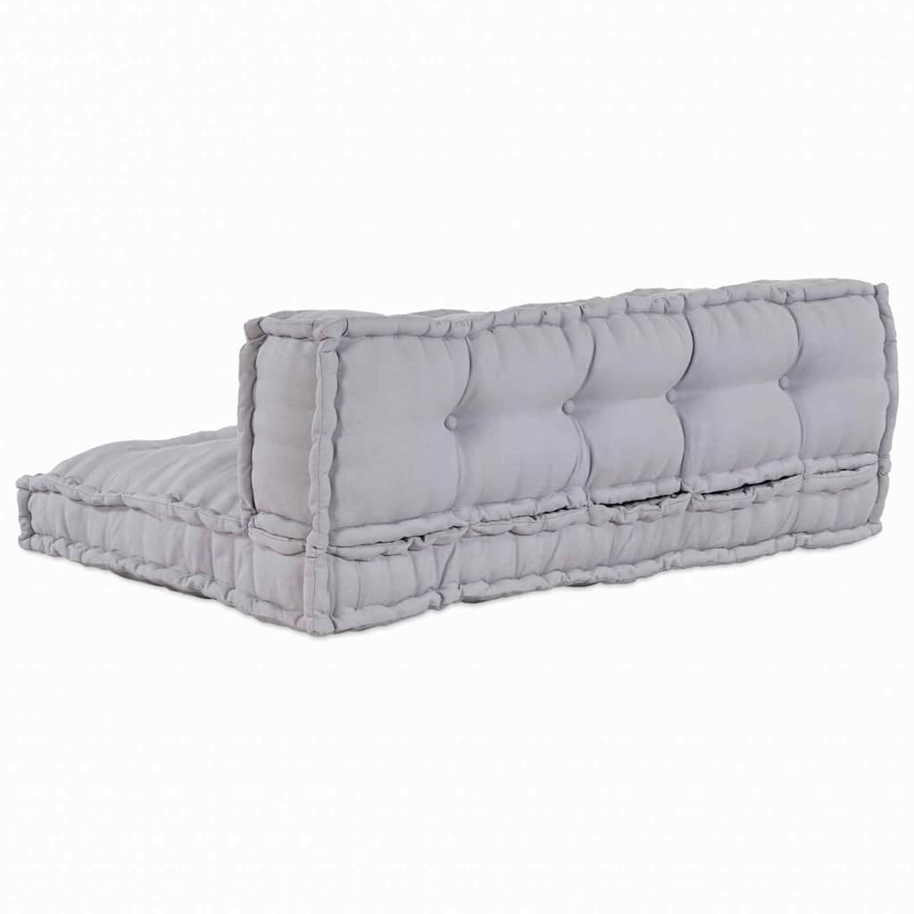 Cuscino per Divano Pallet 2 pcs Grigio 120 x 80 x 38 cm Tessuto