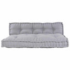 Cuscino per Divano Pallet 2 pcs Grigio 120 x 80 x 38 cm Tessuto