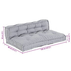 Cuscino per Divano Pallet 2 pcs Grigio 120 x 80 x 38 cm Tessuto