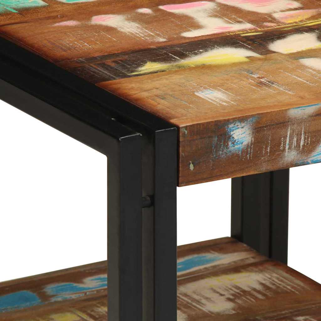 Tavolino da salotto 40 x 40 x 38 cm Legno Recuperato Massello