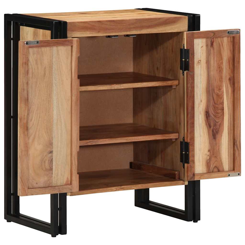 Mobile per scarpe con porta Marrone Legno massello di acacia