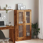 Credenza Alta Legno Antico 82,5x30,5x150 cm in Truciolato