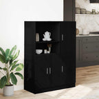 Set di Mobili da Cucina 2 pz Nero in Truciolato
