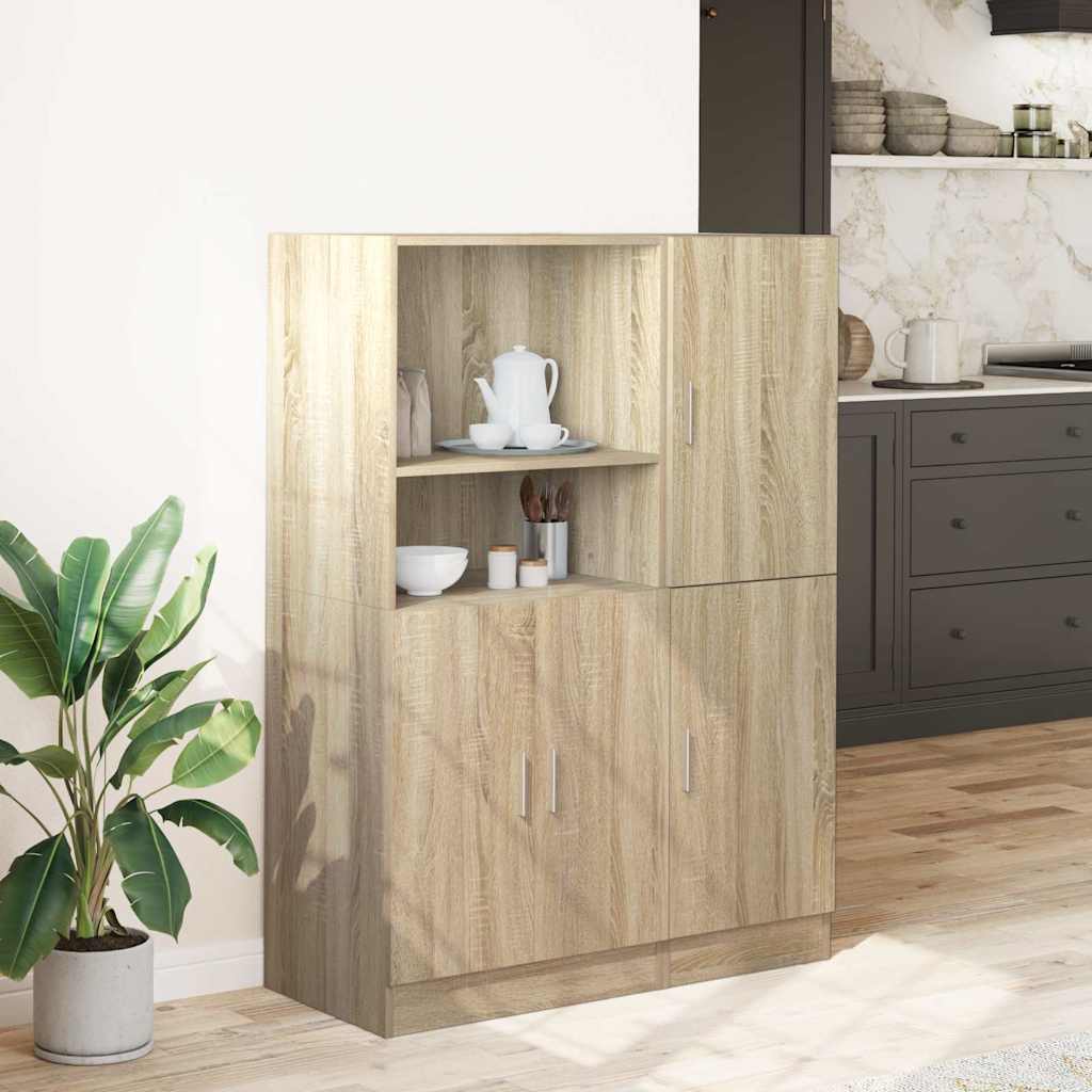 Set di Mobili da Cucina 2 pz Rovere Sonoma in Truciolato