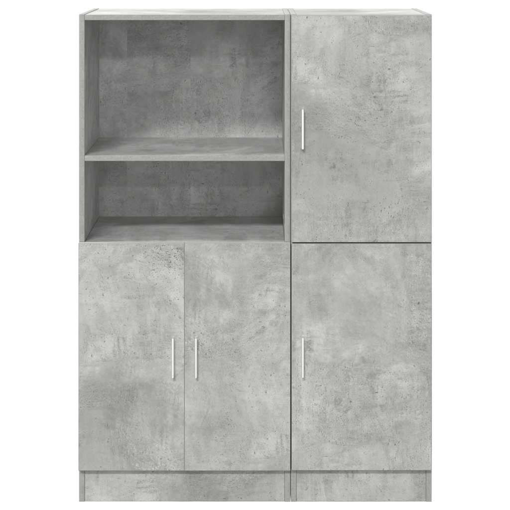 Set di Mobili da Cucina 2 pz Grigio Cemento in Truciolato